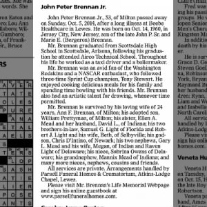Obituary for John Peter Brennan Jr.